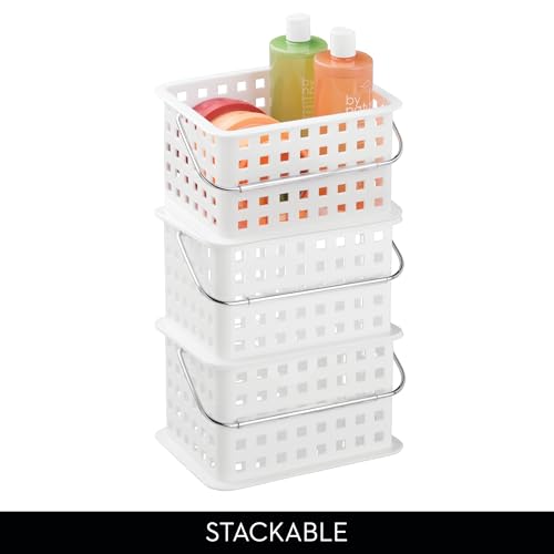 iDesign Portable Shower Caddy Basket with Handle, White - color: White, style: Pack of 1