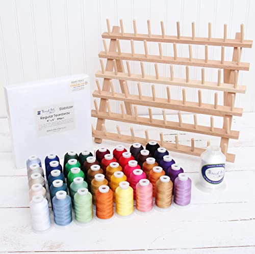 ThreadArt 60 Spool Cone Wood Thread Rack, Freestanding or Wall, Storage - color: THREAD RACK - 60 SPOOL