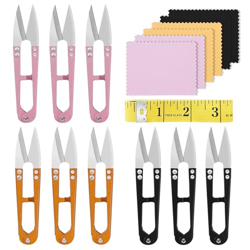 UCEC 9Pk Thread Snips Sewing Scissors, 4.2 Inch Yarn Snips for Knitting DIY - color: 9pack Pink+orange+black
