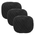 MECCANIXITY Crochet Thread Pearl Cotton Size 3 Black 3 Rolls 164 Yards for Crocheting Tatting Knitting Embroidery Sewing - color: Black
