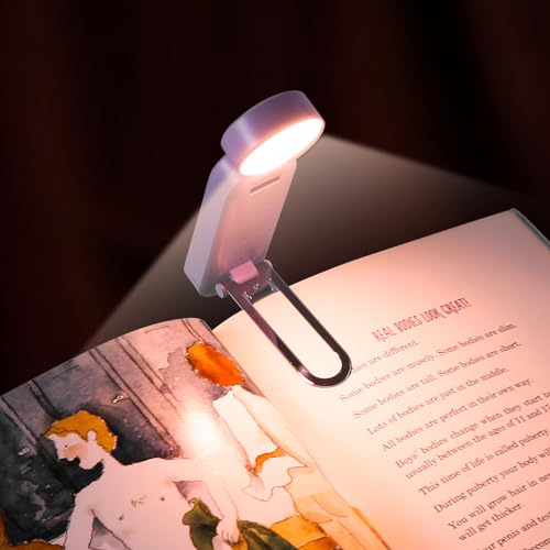VAVOFO USB Rechargeable Book Light, Bookmark Clip on LED Reading Light - color: Purple