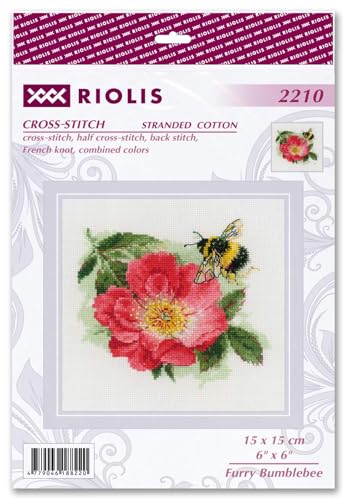 RIOLIS 2210 Furry Bumblebee Counted Cross Stitch Kit 6 x 6 in - style: Furry Bumblebee 2210
