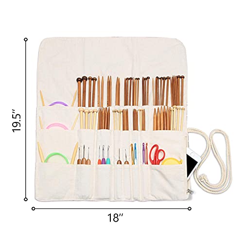 Teamoy Knitting Needle Crochet Hook Case Organizer Holder(up to 14"), Gray - color: Gray, size: 14 inches