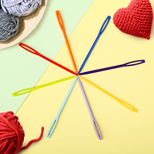 LoveInUSA 100PCS Yarn Needles for Kids & Beginners, 2.7inch Large Eye Plastic Knitting Sewing Needles for Crochet, Weaving, Tapestry, Christmas Craft Gifts, DIY Sewing Handmade Crafts - style: Multicolor-1