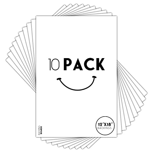 Golden State Art 12x18 White Backing Board, 10 Pack Backer Board for Print - size: 12x18