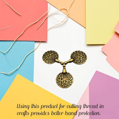 2 Pcs Yarn Cutter Pendant Set, Antique Copper Versatile Thread Cutter Tool for Crochet & Sewing Accessories, Yarn Minder & Embroidery Supplies, Gifts for Crocheters & Sewing Enthusiasts - size: 1.77*1.22 inches