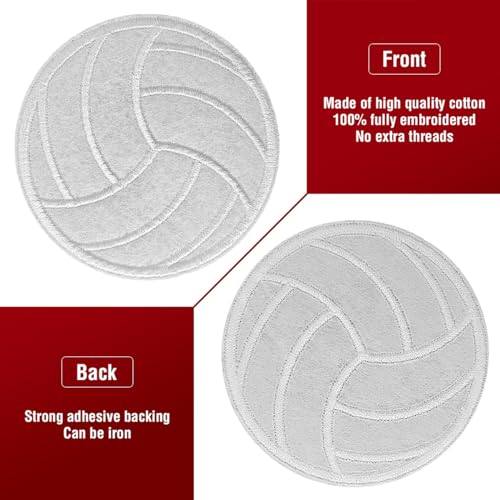 12Pcs Volleyball Iron on Patches, Iron on Embroidered Applique Patches for Jackets, Hats, Backpacks, Jeans - color: 12pcs Volleyball