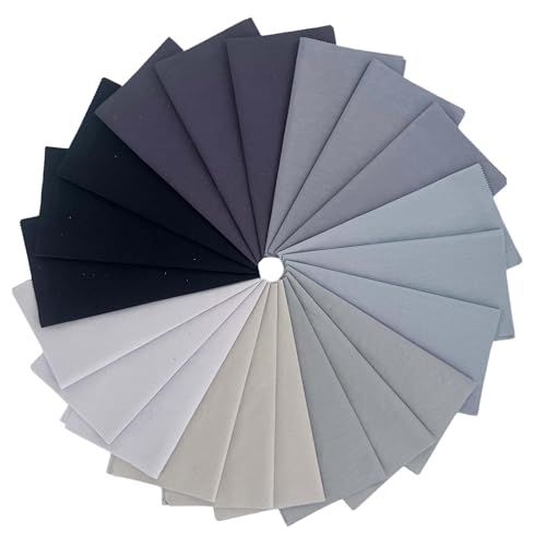Gray Solid Cotton Fabric Layer Cake 10" x 10" Precut Quilt Squares, 42 Pcs (7 Shades x 6 Each), Neutral Quilting Fabric for Sewing Patchwork Crafts - color: Gray, size: 10 inch x 10 inch