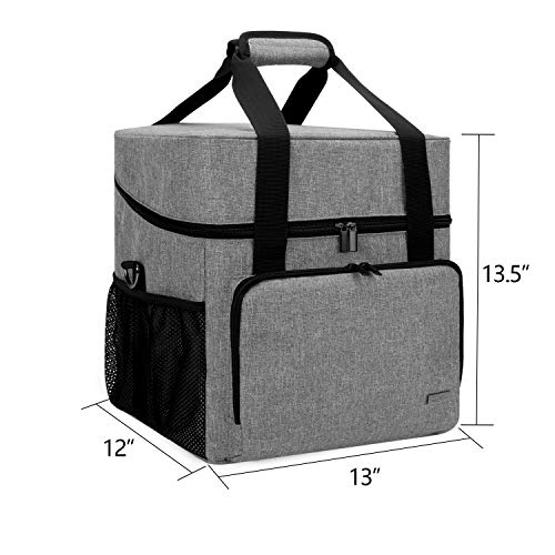 LUXJA Serger Machine Carrying Case with Bottom Wooden Board, Gray - color: Gray