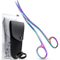 Applique Scissors for Embroidery - Double Curved Handle, 6", Rainbow - color: Rainbow