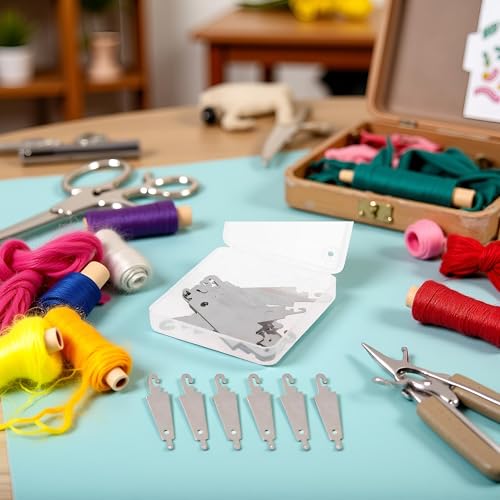 20pcs Silver Metal Large Eye Needle Threaders Embroidery for Cross Stitch Threading Too Embroidery Cross Stitch Sewing Tools Crafts and Sewing