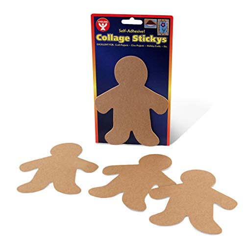 Hygloss Sticky People Craft Boards - 6 Pack 5-Inch Self Stick Collage Boards for Kids - Peel & Stick Mounting Boards for Art Projects, School Crafts, Classrooms, and DIY Displays - size: 6-Pcs, style: Person 5"