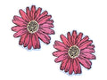 Pink Daisy Patch, 2.5” x 2.5”, 2- Pack, Embroidered Iron-On for Hats, Bags, Jackets - color: Pink Daisy