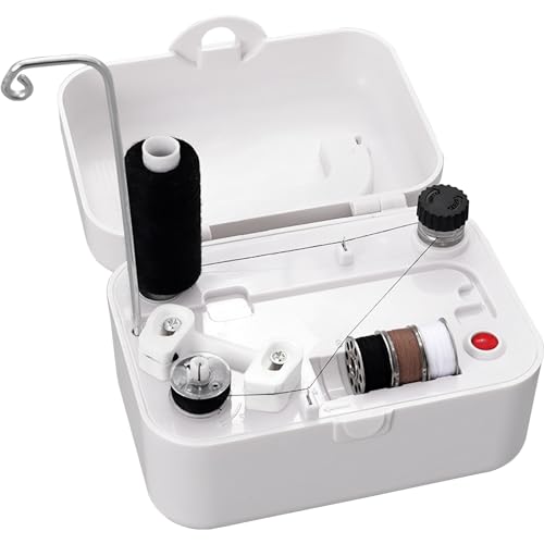 Electric Bobbin Winder, Portable Automatic Bobbin Winder with Handle, USB/Battery Powered Bobbin Winder Machine, Household Electrical Winding Machine for Domestic and Industrial Sewing Crafts Project