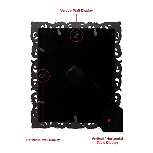 Laura Ashley 8x10 Black Vintage Inspired Resin Scroll Design Picture Frame - color: Black, size: 8x10