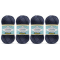 TROYARN Summer (4- Skeins Pack) Silk Effect Hand Knitting Yarn Crochet Art Lace Craft 100% Microfiber Acrylic 4x100 gr (4x383 yds) (105361 - Dark Navy) - color: 105361 - Dark Navy, size: 4 Skein