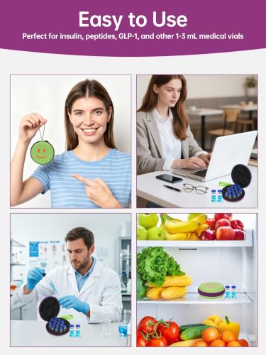 19-Slot Peptide Case for Fridge ＆Travel, Peptide Storage Case for 3ML Vials - color: Violet