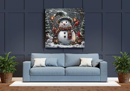 Moohue Needlepoint Kits 14ct Counted Cross Stitch Kits for Adults Printed Stamped Cross Stitch Patterns Kits Snowman Birds Rabbits Cross Stitch Supplies (Snowman Birds Rabbits) - color: Snowman Birds Rabbits