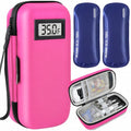 Medineed Temperature Display Insulin Travel Case, 2PCS Ice Packs, Pink - color: Pink