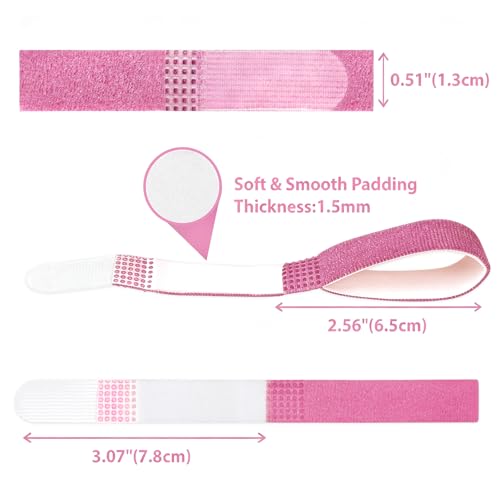 Finger Buddy Straps, 12PCS Finger Buddy Tape Straps Loops, Rose Red - color: Rose Red