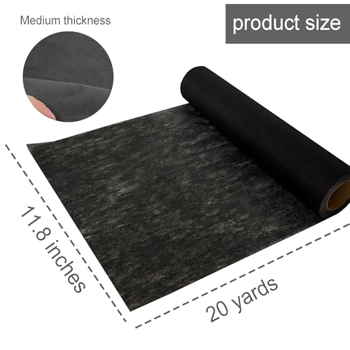 QIDIWIN Iron-On Non-Woven Fusible Interfacing - No-Sew Fabric Structure Support & Stability Ideal for DIY Sewing Quilting Embroidery Crafts, Medium & Lightweight Options (MediumWeight, Black) - color: MediumWeight, Black