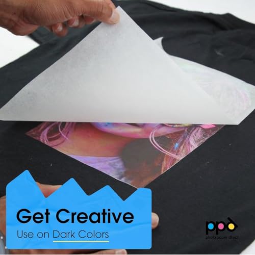 PPD 10 Sheets 8.5x11" Iron-on Heat Transfer Paper Dark Fabrics Inkjet - size: 8.5 x 11, style: Dark (10 Sheets)