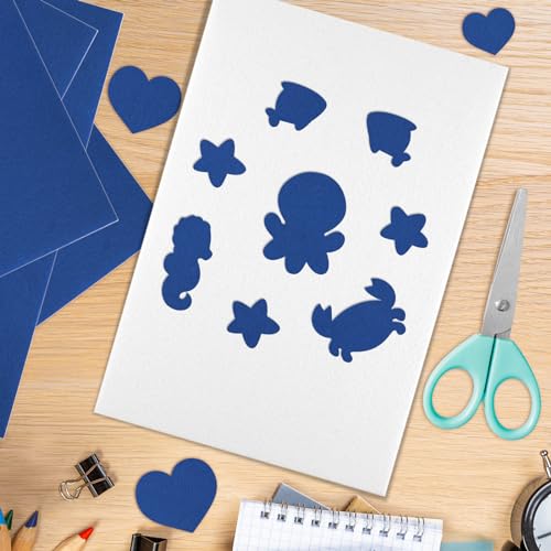 10PCS Navy Blue Self Adhesive Felt Fabric Sheets Sticky Felt Sheets for Craft Supplies Art Home Making（8.3" x 11.8"/20 x 30cm） - color: Navy Blue