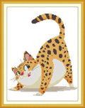 CaptainCrafts Cross Stitch Kits Cat Counted Unprinted Fabric Cross Stitching DIY Needlepoint Embroidery Kit for Adults Naughty Kitty - color: Naughty kitty, style: White