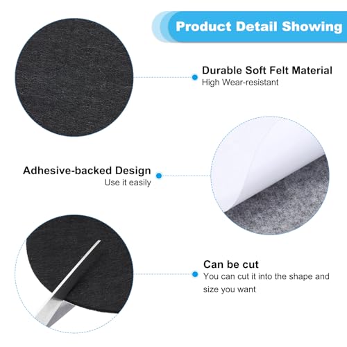 PATIKIL 4 Inch Diameter Lamp Base Felt, 20Pack 2mm Thickness Round Soft Adhesive Non-Slip Anti-Scratch Backed Felt for Lamp Furniture DIY Craft, Black - color: Black, size: 4 Inch