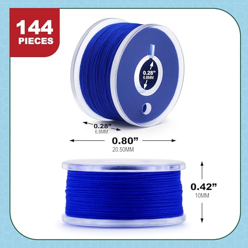 Mandala Crafts Blue 15J SA156 Prefilled Bobbin Thread, 144 PCs - color: Blue, size: Size A 144 X 142 Yards