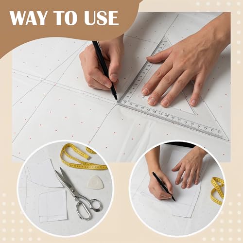 47 Inches X 10 Yards Non Woven Precut Pattern Paper for Sewing Dotted Tracing Paper Crafting Spaced Every Inch Marking Sewing Paper for Dressmaking Drawing - size: 10 Yards