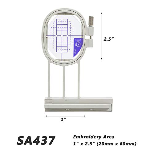 Sew Tech Embroidery Hoop for Brother, 1x2.5in 20x60mm SA437 EF73 Frame - size: 1"x2.5" - SA437