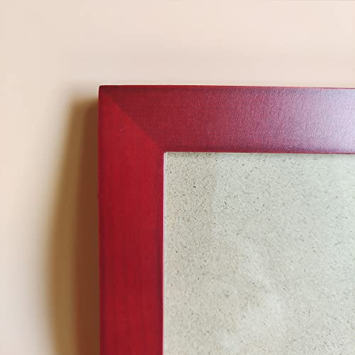 5x5 Picture Frames RED Solid Wood Frame, Plastic Panel (Film Needs to be Removed) Table or Wall.Front Window Opening 4.5x4.5 inch. - color: Red, size: 5x5