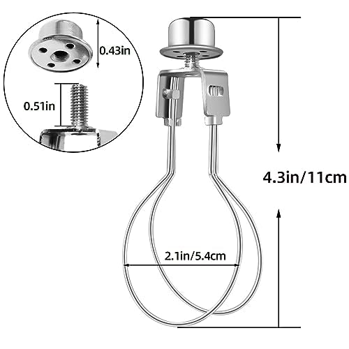 Clip on Lampshade Adapter, Shade Light Bulb Clip Adapter(1 Pcs, Silver) - color: Silver