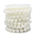 10MM Beaded Trim White Crafts Faux Pearl Beads Garland Roll Strand 20FT - color: White, size: 10mm