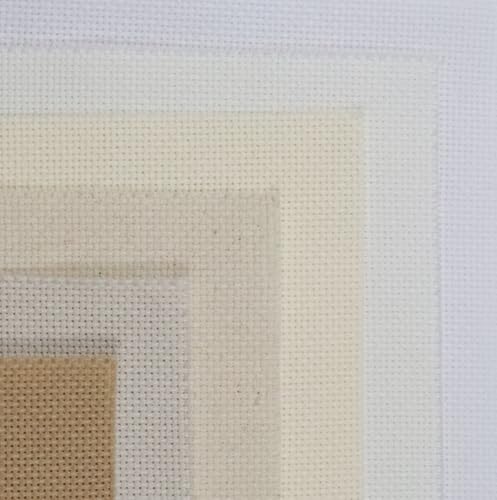KCS 6 pc of 15" x 18" (38cmx45cm) Counted Cotton Aida Cloth Cross Stitch Fabric Rolled Box (18CT-G) - color: 18ct-g