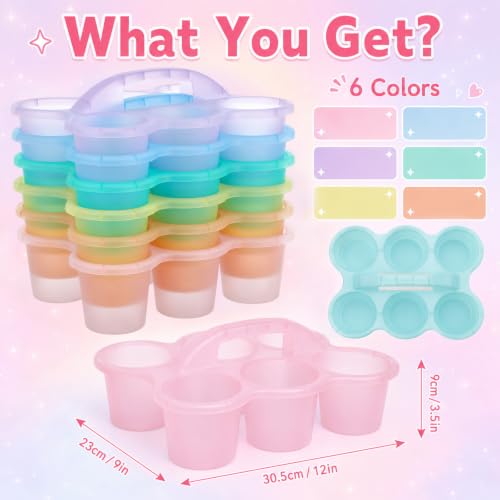 gisgfim 6 Pack Classroom Caddy Organizer with Handle, 6 Compartments, Colorful Clear - color: Colorful Clear