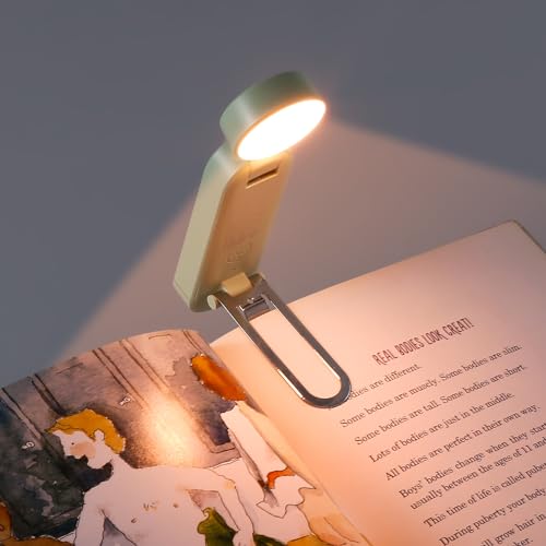 VAVOFO USB Rechargeable Book Light, Bookmark Clip on LED Reading Light - color: Green