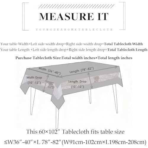 Polyester Fabric Tablecloth with Exquisite Embroidery Sheer Border-Waterproof/Wrinkle Resistant-for Dining,Indoor&Outdoor,Wedding,Holiday,Grey,Rectangle 60x102Inch - color: Grey, size: 102" x 60" (Rectangular)