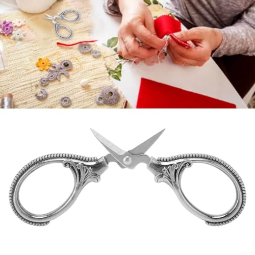 Stainless Steel Scissors Little Portable Vintage Embroidery Scissors for Sewing Crafts Artwork Cross Stitch Cutting Handmade DIY Tools(Grey bronze) - color: Grey Bronze