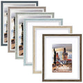 Daofary 8x10 Picture Frame Set of 6, Rustic Farmhouse Photo Frame, Display 5x7 with Mat or 8x10 Without Mat for Decorative on Wall Hanging and Tabletop Placement - size: 8 x 10