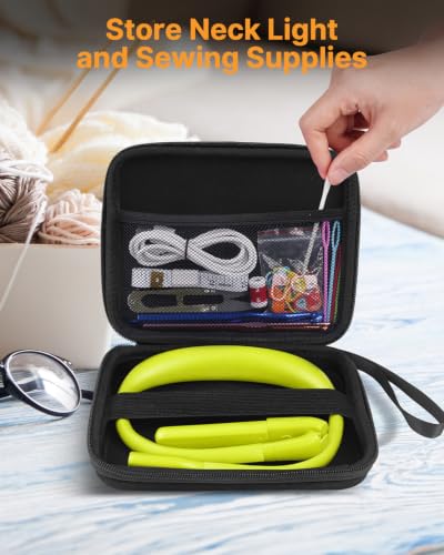 Book Light with Storage Case, Dimmable Neck Light for Reading - color: Lime Light with Storage Case