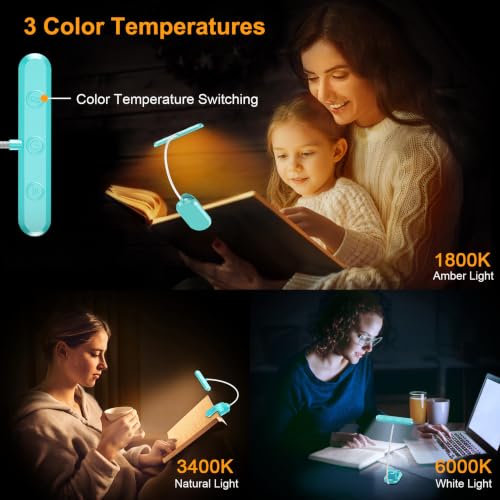 Gritin Rechargeable Book Light for Reading in Bed with 19 LED - color: Blue
