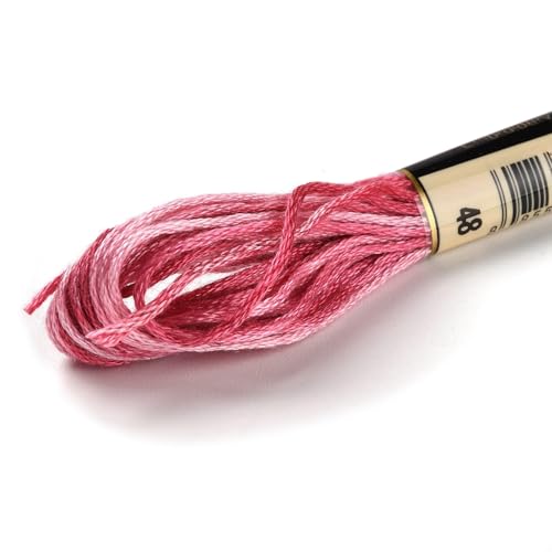 Cross Stitch Floss 10 Skeins Variegated Embroidery String 6 Strands Segment Dyed Polyester for Friendship Bracelet Needlepoint Sewing Knitting Crafts (Medium Violet Red) - color: Medium Violet Red