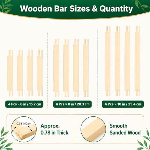 Mini Needlepoint Stretcher Bars Kit, 12 Pcs Frame Set, 6/8/10 Inch - size: 6/8/10