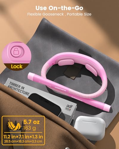 Glocusent Neck Light with Timer, 100 Hours Book Light for Bedtime Reading - color: Pink