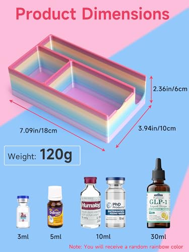 YOUSHARES Peptide Case for 3ml Vials, 1ml-30ml Insulin Vial Organizer - color: S3_rainbow