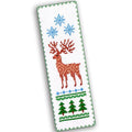 Povitrulya Winter Deer Counted Cross Stitch Bookmark Kit - DIY Embroidery Set with a Sampler Pattern of Reindeer and Snowflakes - Handmade Christmas, New Years Gift - color: Winter`s Deer