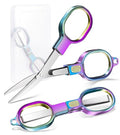 Zicolu Folding Travel Scissors Safety, Small TSA-Compliant and Portable with Case, Pocket Foldable Stainless Steel Retractable Cutters, Mini Craft Scissors for Home, Outdoor and Office Use - size: 1 Pack (Folded 4" / Expanded 4.4" )