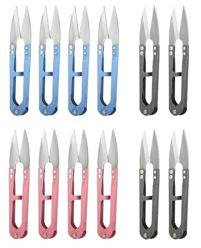 12 PCS Thread Snips, 4.1" High-Carbon Steel Yarn Scissors for Crocheting Sewing Stitch Knitting Diy Crafts